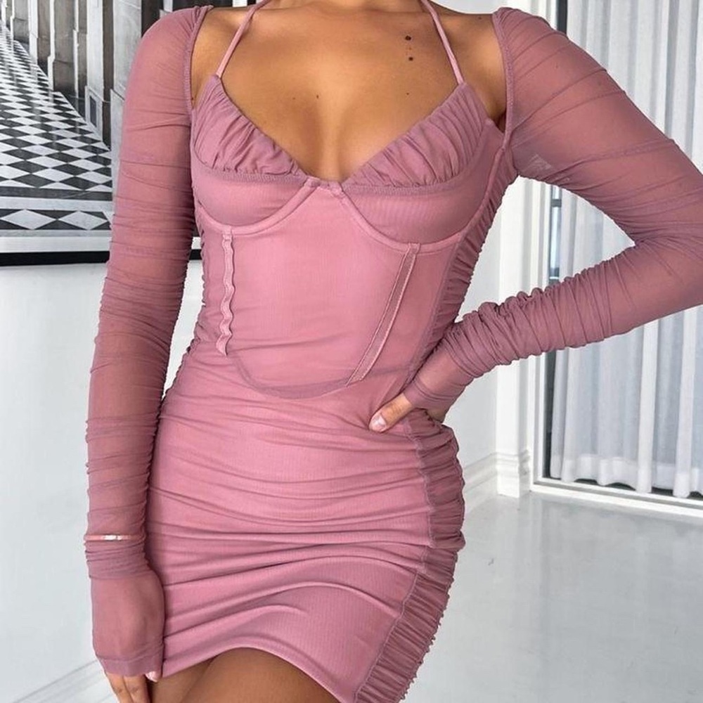 NWT white fox boutique tough choices mini dress in mauve